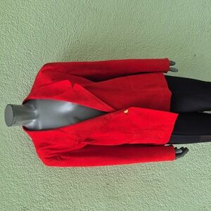 Greg Adams Ladies Vintage Bold Red Ultra Suede Luxury (1) Button Blazer